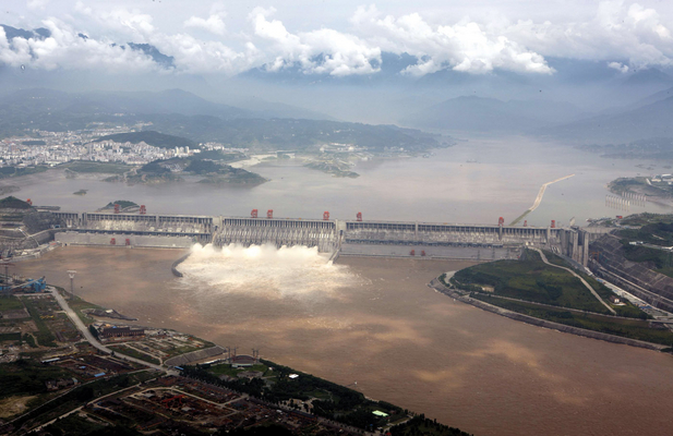 China - Three Gorges Dam on the Yangtze River - Aerial view